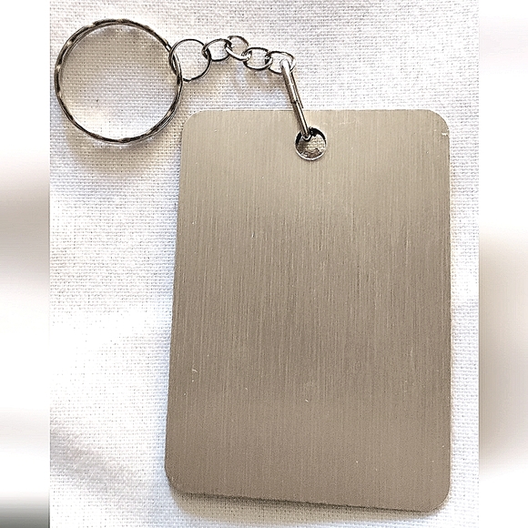 NEW Handmade Keychain/Bag Tag! Brushed Brass w/ Victorian Steampunk Wood Cross. - Picture 7 of 8